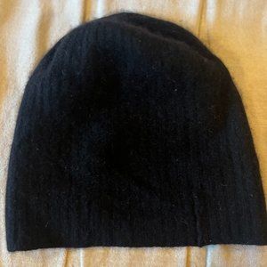 Cashmere black beanie hat